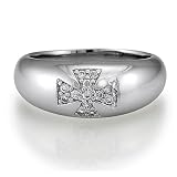 Sterling Silver Cubic Zirconia CZ Accent Cross Fashion Ring - Women's Fashion Right Hand Ring