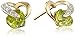 Amazon Collection 10k Gold Gemstone and Diamond Heart Earrings (1/12 cttw, I-J Color, I2-3 Clarity)