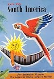 30 x 20 Stretched Canvas Poster Fly to South America