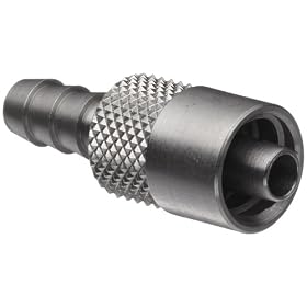 Male Luer Lock to Tubing Stainless Steel 303 Fits Tubing ID 3/16" .205" Barb OD