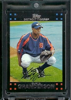 2007 Topps Limited Edition Curtis Granderson Detroit Tigers Baseball Card #DET10 - Mint Condition - In Protective Display Case!