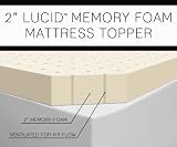 2 Lucid by LinenSpa Ventilated Memory Foam Viscoelastic Mattress Topper 3-Year Warranty, CAL KING