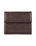 Forzieri Women's Pebble Italian Leather French Purse Wallet Dark Brown