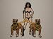 GIRL WITH DOGS Embroidered Patch 3 X 2 1/2