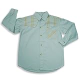 Charlie Rocket - Boys Long Sleeve Western Style Button Down Shirt, Sage