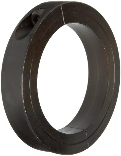 Climax Metal H2C-400 Steel Two-Piece Recessed Screw Clamping Collar, Black Oxide Plating, 4" Bore Size, 5-1/4" OD, With 3/8-24 x 1 1/4 Set Screw