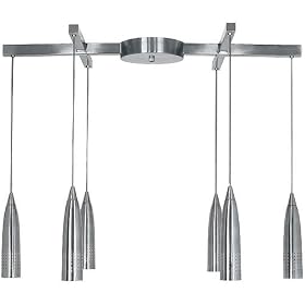 Access Lighting 52016-BS Odyssey 6 Light Single Tier Chandelier in Brushed Steel by Access Lighting