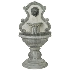  Classic Lions Head Reconstituted Granite Floor Fountain