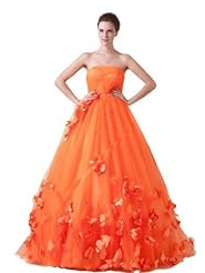 Strapless Tulle Floor Length Belted Sleeveless Quinceanera Dress 