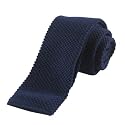 New Retro Boys Solid Navy Blue Knit Tie Necktie