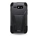 EMAXCITY Brand HYBRID Dual Heavy Duty Hard BLACK Case and Soft BLACK Silicone Skin Cover with Kickstand for KYOCERA C5133 EVENT [WCA590]