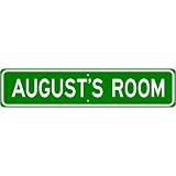 AUGUST ROOM SIGN Personalized Gift Boy or Girl Aluminum