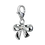 Diamond Charm, Sterling Silver, Round Brilliant Cut, 0.01 Carat Diamond Weight, Model DT010, by Hot Diamonds