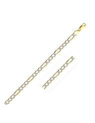 Rhodium Plated 6.5mm 925 Sterling Silver Figaro Style Chain