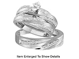 Stunning 3 Pc. White Gold 3/4 CTW. Genuine Diamond Bridal Set For Him and Her