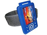 BLUE Jogging Armband & Skin Case Cover for Creative Zen & Zen MX 4gb 8gb 16gb & 32gb + Belt Clip & Screen Protector