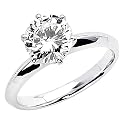 14K White Gold Round-cut 1.25 CT Equivalent CZ Cubic Zirconia Ladies Solitaire Wedding Engagement Ring Band (Size 4 to 12)