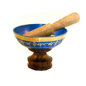 Tibetan Buddhist 4.75 Inch Blue Singing Bowl