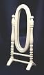 Dollhouse Miniature White Wood Cheval Mirror