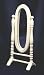 Dollhouse Miniature White Wood Cheval Mirror