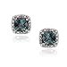 Sterling Silver 2.6ct Cushion-cut London Blue Topaz Stud Earrings