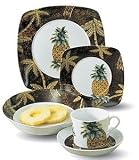 Hawaiian Porcelain Dinnerware Set Pineapple Harvest 2 Place Settings