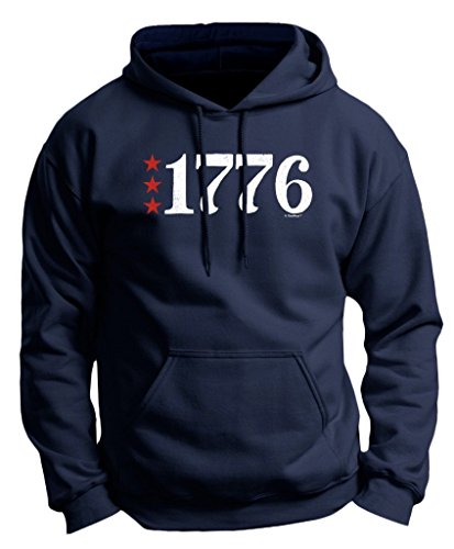 ThisWear 1776 Patriotic USA Flag Stars Long Sleeve Drawstring Premium Hoodie Sweatshirt