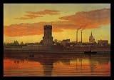 Jacob Scheiner (Cologne, Bayenturm Severin district and in the evening) Gold Wood-Mounted Art Poster Print - 13