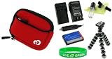 5n1 Neoprene Sleeve (Spicy Red) Case / NB-8L 1200mAh Li-Ion Battery / AC DC Charger / Tripod / LCD Cleaning Kit for Canon PowerShot A3100IS 12.1 MP Digital Camera Silver