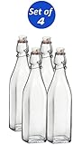 Bormioli Rocco Swing Bottle, 17-Ounce (Set of 4)
