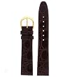 Ladies Genuine Leather Watch Band Croco Grain Brown 10mm SALE