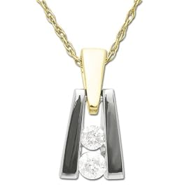 10k Two-Tone Gold Diamond Pendant