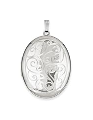 Sterling Silver Swirls 34mm Oval Locket