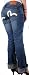 EVISU GENES JEANS Womens Low Rise Bootcut Hipster Denim Pants Light Blue/Vanilla Image