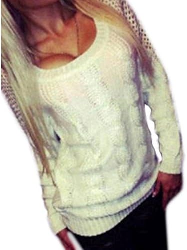 Women Long Sleeve O Neck Backless Loose Cardigan Knitted Sweater Outwear (XL)
