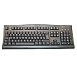 Black Wired USB Keyboard: United Kingdom UK British English Language USB Wired Computer Keyboard - White Letters / Characters on Black Keys- Silicon Graphics Brand Keyboard