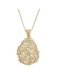 14 Karat Yellow Gold Wired Teardrop Adjustable Necklace (16 - 18 inches)