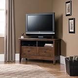Sauder August Hill Corner Entertainment Stand Oiled Oak
