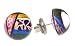 Handcrafted designer smaller round dome acrylic and foil earrings