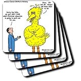 Rich Diesslins Funny Religious Light Cartoons - Big Bird Reject for Adult Christian Education - Coasters