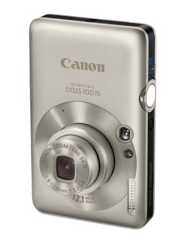 Canon Digital IXUS 100 IS Digitalkamera (12 Megapixel, 3-fach opt. Zoom, 6,4 cm (2,5 Zoll) Display, HDMI, SLIM) silber
