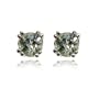 18k White Gold 4mm Himalayan Mint Tourmaline Stud Earrings