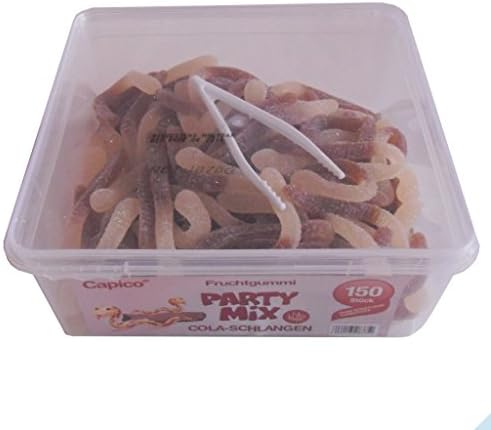 Capico Gummy Candy Halal Party Mix Cola Snakes (1 x 1,07 kg)