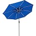 Sunnydaze 9-Foot Sunbrella Tilting Patio Umbrella with Solar LED Light Bars - Pacific Blue