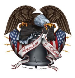 American Eagle Liberty & Freedom Sticker ~ Patriotic Eagle Liberty Bell decal/sticker