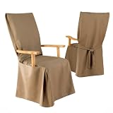 Buy Low Priced Sure Fit Cotton Duck Dining Room Chair With Arms Cover – Linen – Discount Deals