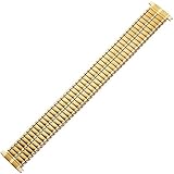 Marburger Marcolux Zugband - Flexibles Uhrband aus Edelstahl, IPG vergoldet - Teleskop 18 bis 22 mm