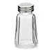 Glass Salt and Pepper Shaker, Paneled, Stainless Steel Flat Top, 1 oz Capacity, 1 Doz...