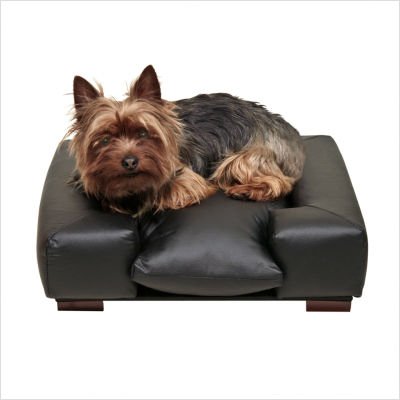 Furniture Quality Square Dog Bed in Black / Black