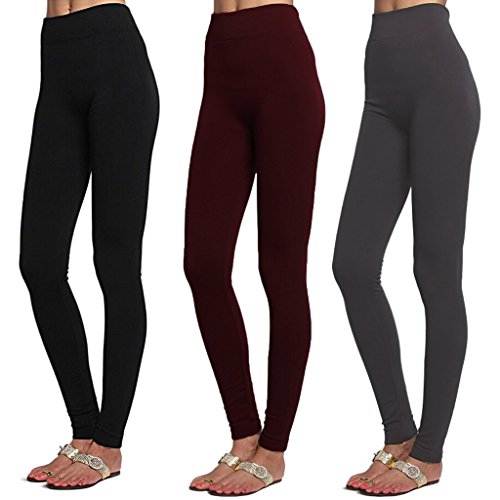 Women's 3 Pack Fleece Lined Leggings